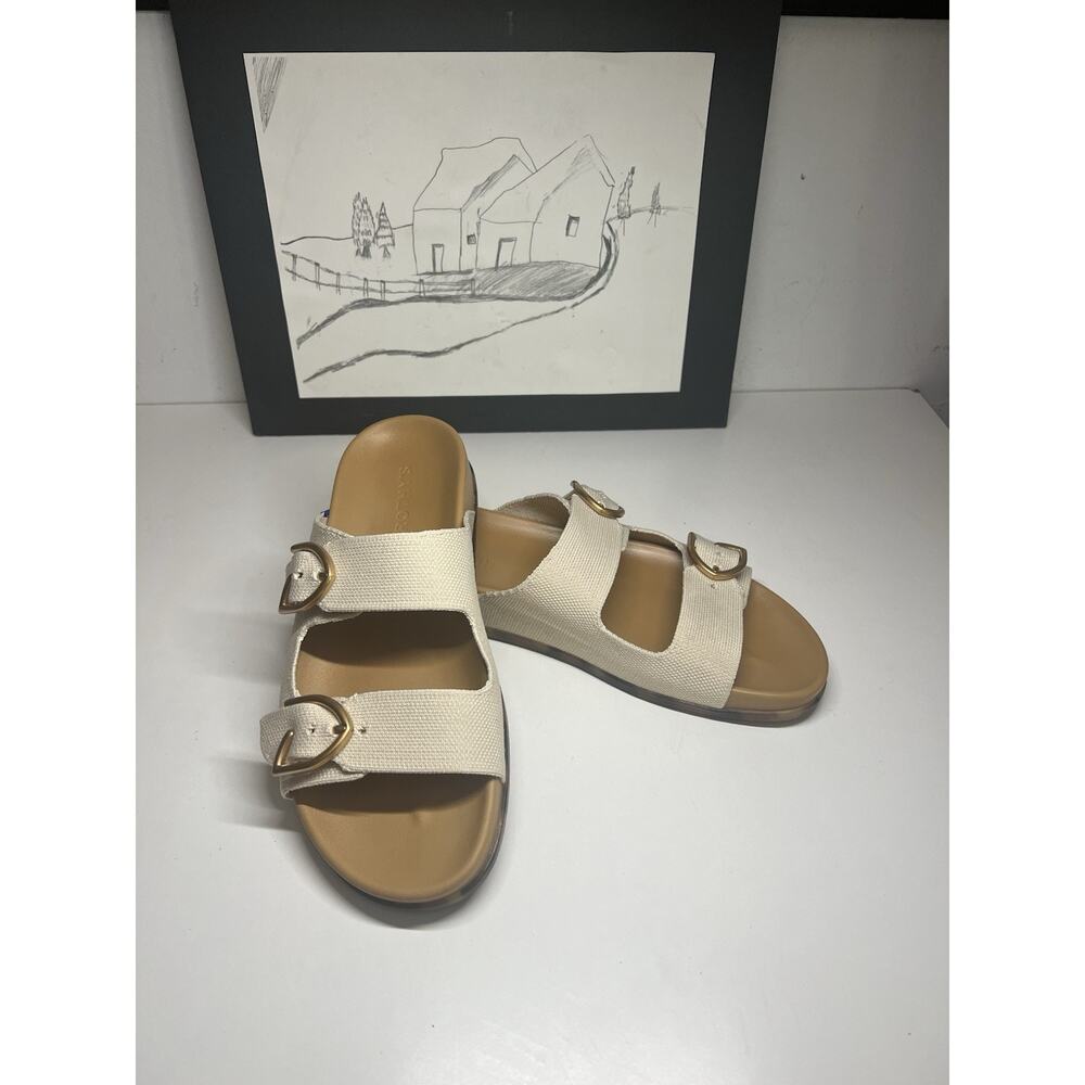 Rothy’s The Buckle Slide In Sea Salt W8.5